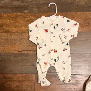 Carter's Cream Holiday Print Footie